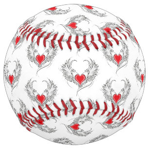 Balle De Softball Red Angel Coeur avec ailes