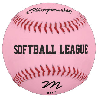 Balle De Softball Rose Clair Personnalisé