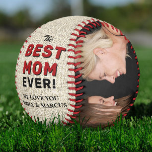 Balle De Softball Rustic Best Mom`s Day Photo Collage