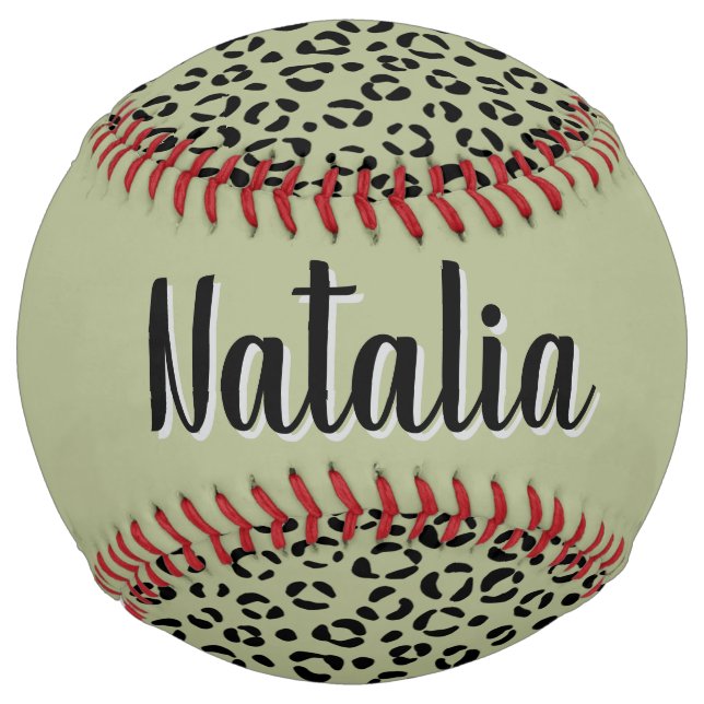 Balle De Softball Saged Leopard (personalize) (Dos)