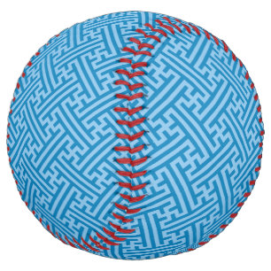 Balle De Softball Sayagata motif, japonais, bleu et bleu bébé