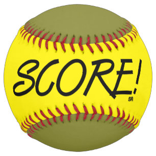 Balle De Softball Score jaune et kaki softball