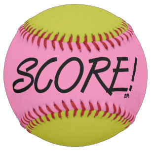 Balle De Softball Score rose et or softball