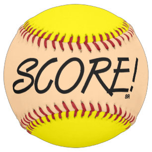 Balle De Softball Score tan et jaune softball