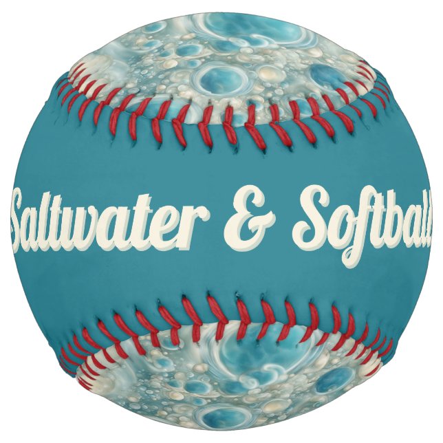 Balle De Softball Seafoam Bubbles (personalize) (Dos)