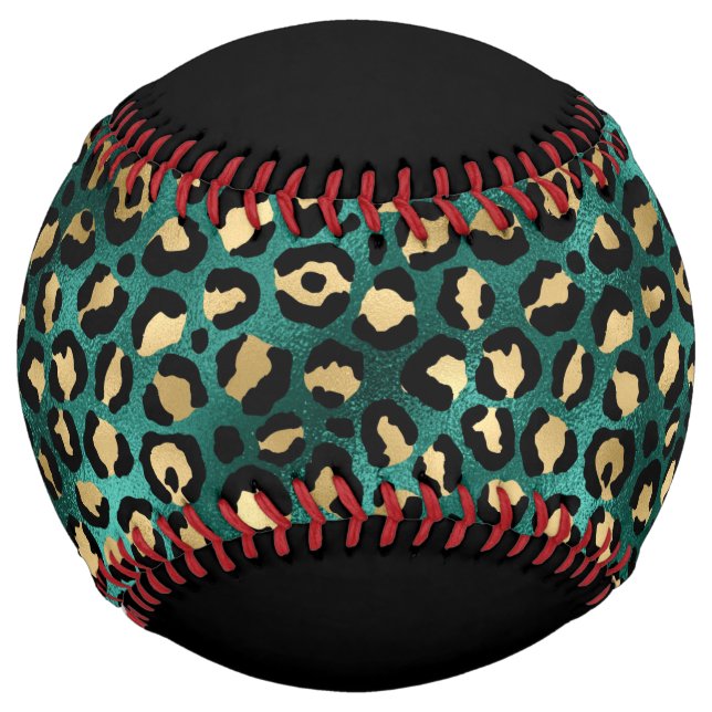 Balle De Softball Série Leopard Turquoise et Gold 3  (Devant)