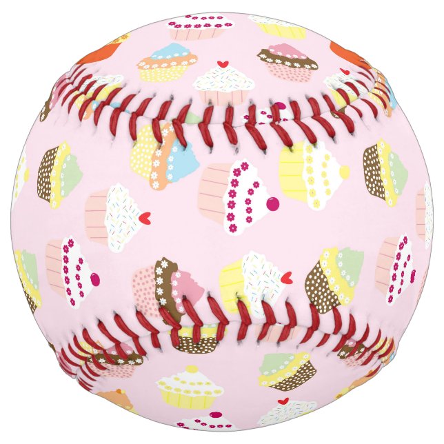 Balle De Softball Softball de la fête de Cupcake (Devant)