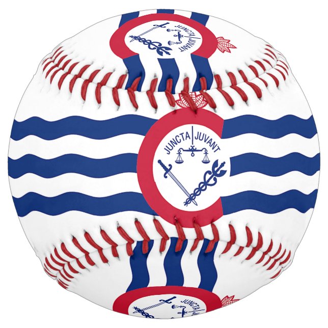 Balle De Softball Softball patriotique avec drapeau de Cincinnati, U (Devant)