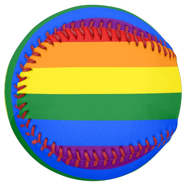 Balle De Softball Softball patriotique avec drapeau de fierté LGBT (Devant gauche)