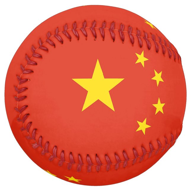 Balle De Softball Softball patriotique avec drapeau de la Chine (Devant gauche)