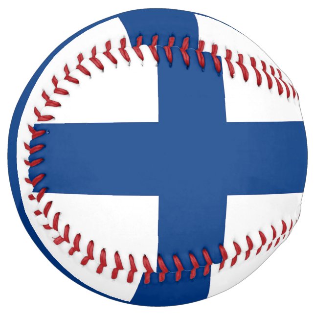 Balle De Softball Softball patriotique avec drapeau de la Finlande (Devant gauche)