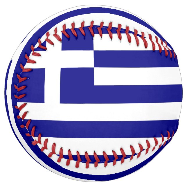 Balle De Softball Softball patriotique avec drapeau de la Grèce (Devant gauche)