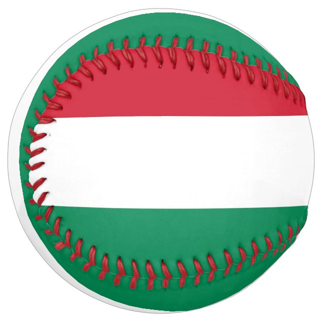 Balle De Softball Softball patriotique avec drapeau de la Hongrie (Devant gauche)