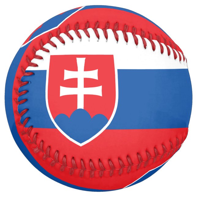 Balle De Softball Softball patriotique avec drapeau de la Slovaquie (Devant gauche)