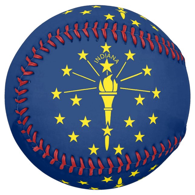 Balle De Softball Softball patriotique avec drapeau de l'Indiana, US (Devant gauche)