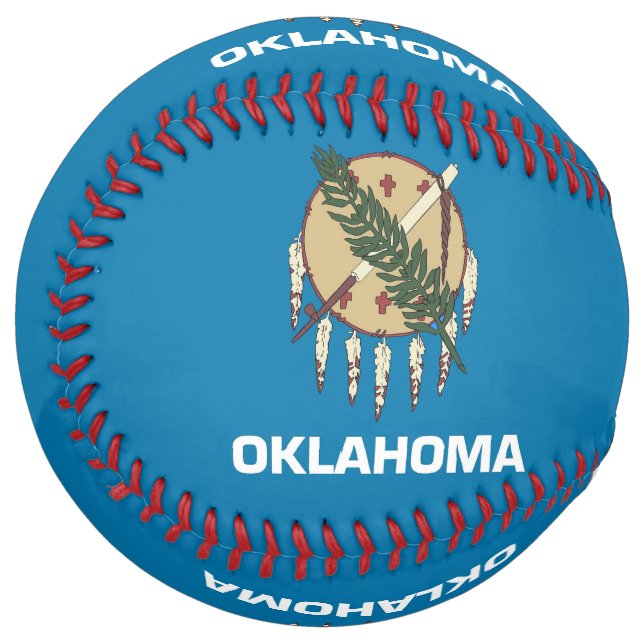 Balle De Softball Softball patriotique avec drapeau de l'Oklahoma, É (Devant gauche)