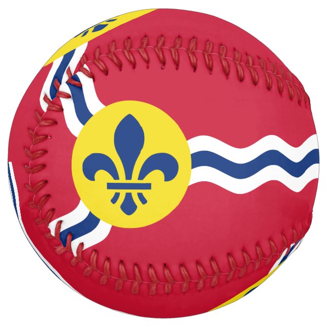 Balle De Softball Softball patriotique avec drapeau de Saint-Louis (Devant gauche)