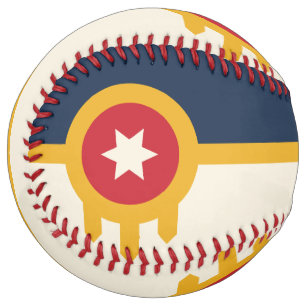 Balle De Softball Softball patriotique avec drapeau de Tulsa. Oklaho