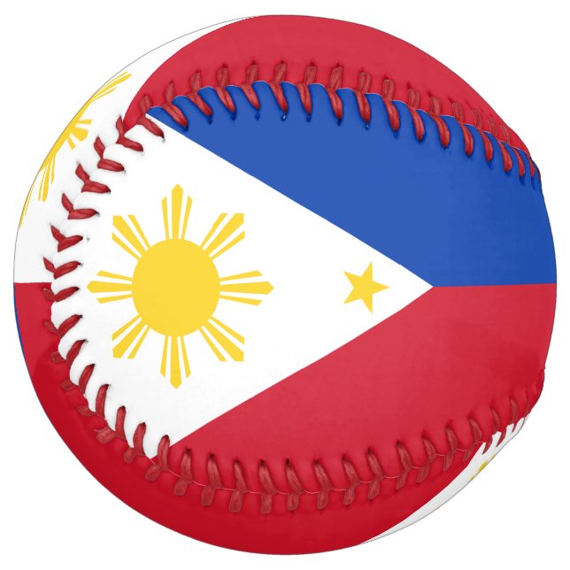 Balle De Softball Softball patriotique avec drapeau des Philippines (Devant gauche)
