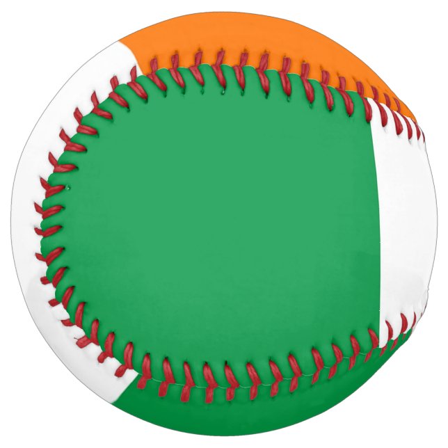 Balle De Softball Softball patriotique avec drapeau d'Irlande (Devant gauche)