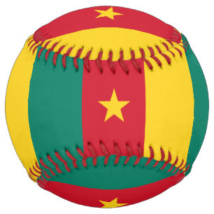 Balle De Softball Softball patriotique avec drapeau du Cameroun