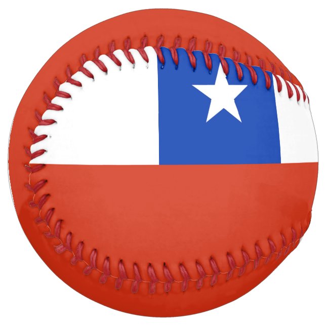 Balle De Softball Softball patriotique avec drapeau du Chili (Devant gauche)