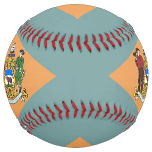 Balle De Softball Softball patriotique avec drapeau du Delaware, USA