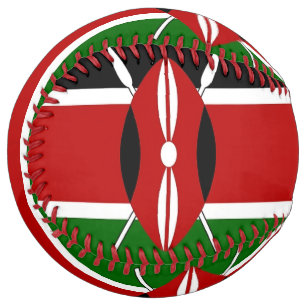 Balle De Softball Softball patriotique avec drapeau du Kenya