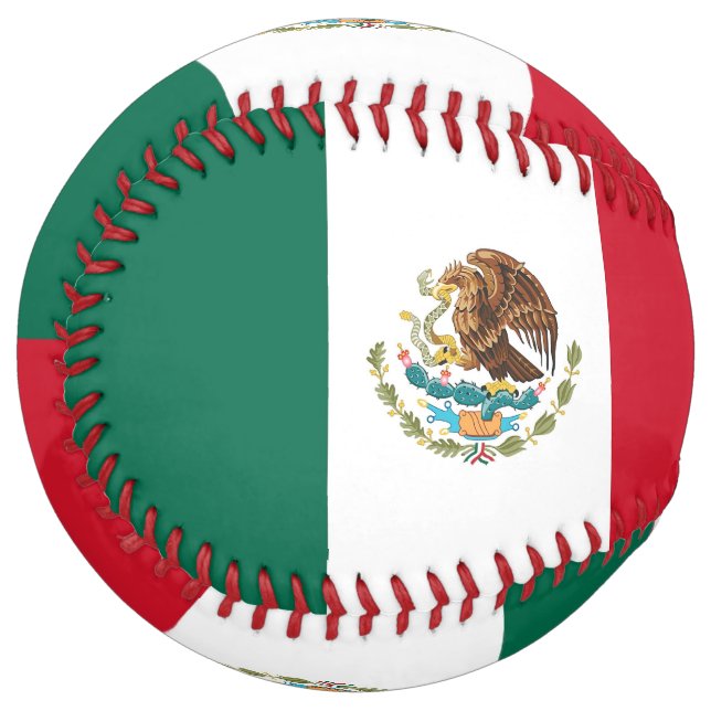 Balle De Softball Softball patriotique avec drapeau du Mexique (Devant gauche)