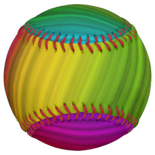 Balle De Softball Spectre Impressionnant de Couleurs de Arc-en-Ciel