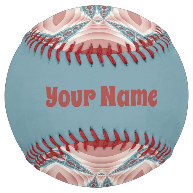 Balle De Softball Striking moderne Kaleidoscope Mandala Nom fractal (Devant)