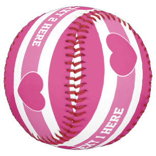 Balle De Softball Stripes Motif texte personnalisé softball