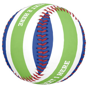 Balle De Softball Stripes Motif texte personnalisé softball