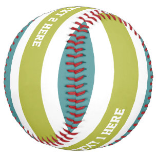 Balle De Softball Stripes Motif texte personnalisé softball