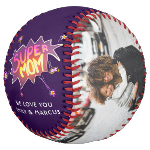 Balle De Softball Super Maman Letter main Mère Keepsaké Photo