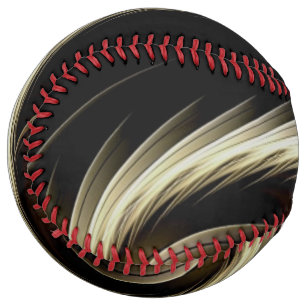 Balle De Softball Tourbillon doré sur fond noir 