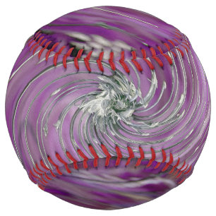 Balle De Softball Tourbillon Floral Violet Abstrait Froid