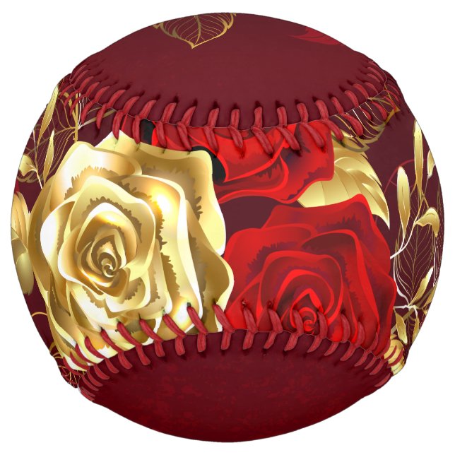 Balle De Softball Trois Roses de bijoux (Devant)