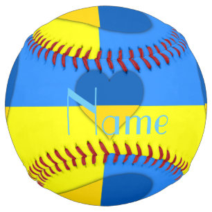 Balle De Softball Ukraine Drapeau bleu jaune Thunder_Cove 