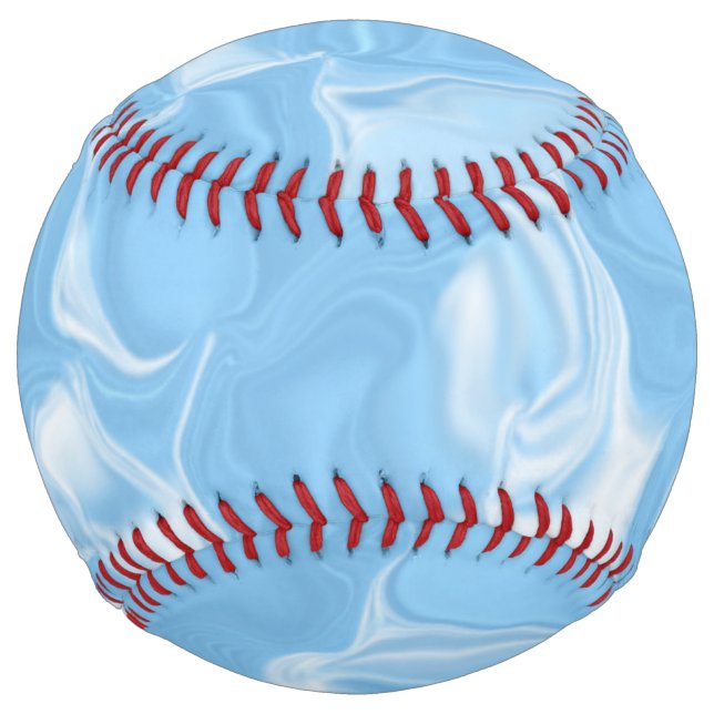 Balle De Softball Vagues bleu clair et blanc (Devant)