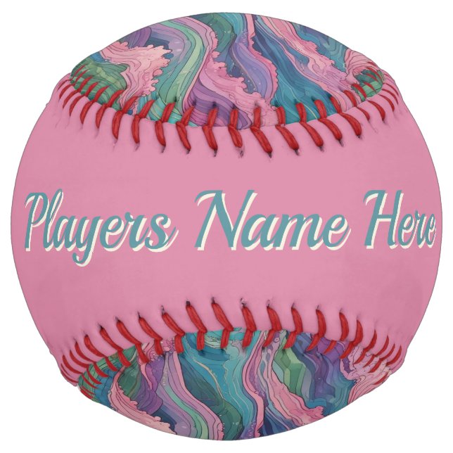 Balle De Softball Vagues de Sirène (personnalisées) (Dos)