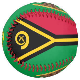Balle De Softball Vanuatu Drapeau et blason Patriotique