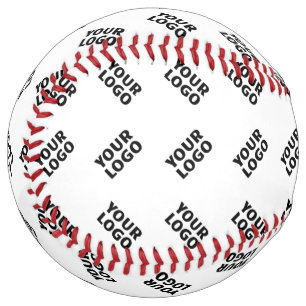Balle De Softball Votre logo   Motif répété de substitution simple