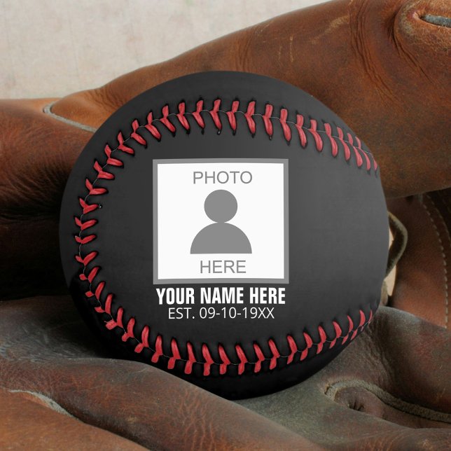 Balle De Softball Votre photo ici Nom et âge (Créateur téléchargé)
