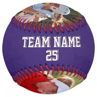 Balle De Softball Washington Violet Doré Personnalisé 2 photos