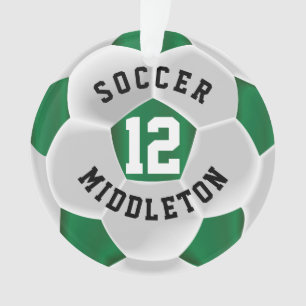 Balle de sport de football vert foncé et blanc