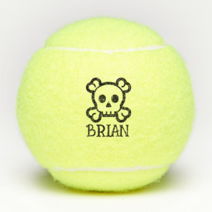 Balle de tennis personnalisée avec logo crâne et o