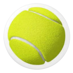 Balle de tennis sur les boutons en céramique et