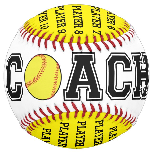 Balle d'entraîneur de softball personnalisée - équ (Devant)