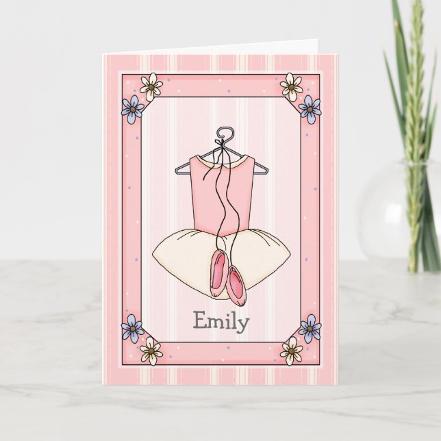Balle rose douce Carte de voeux personnalisée (Devant)
